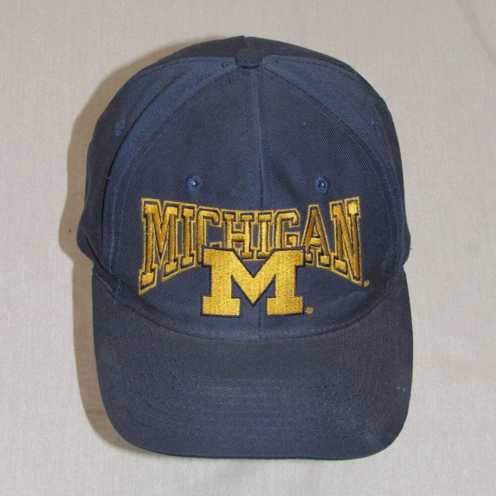 Vtg 80-90s University Michigan Wolverines Universal Industries Snapback Hat Cap